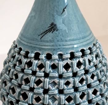 Amazon.co.jp: 峰鶴作 高麗青磁 鶴の絵 透かし網目 象嵌文様